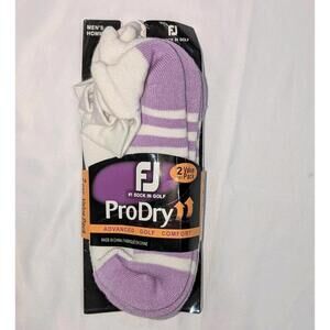 FootJoy ProDry Men’s Golf Ankle Socks 2 PACK Value Pack Purple/White L 7-12